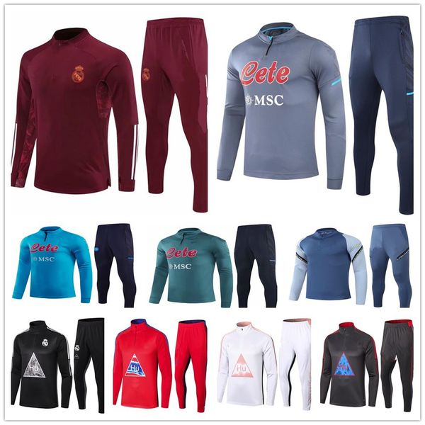 

20 20 mens football tracksuit napoli soccer training suit naples 2020 2021 marseille survetement de foot chandal jogging, Black
