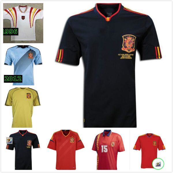 

1996 retro spain soccer jerseys 1996 away white donato amavisca guerrero soccer shirt pizzi alfonso narvaez barjuan football uniforms, Black;yellow