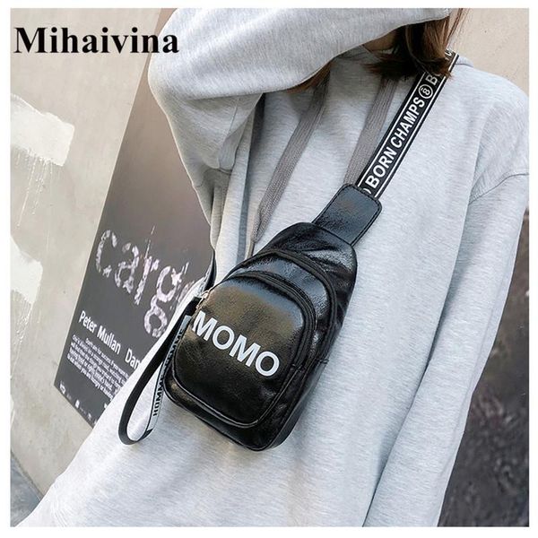

mihaivina casual women chest bag leather fanny pack for women waist bag simple female shoulder crossbody travel chest pack
