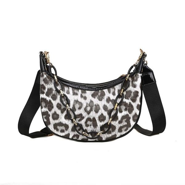 

женская сумка 2020 моды случайной сумка леопард печать pu кожа цепь плечо ремень мессенджер дизайнерского креста