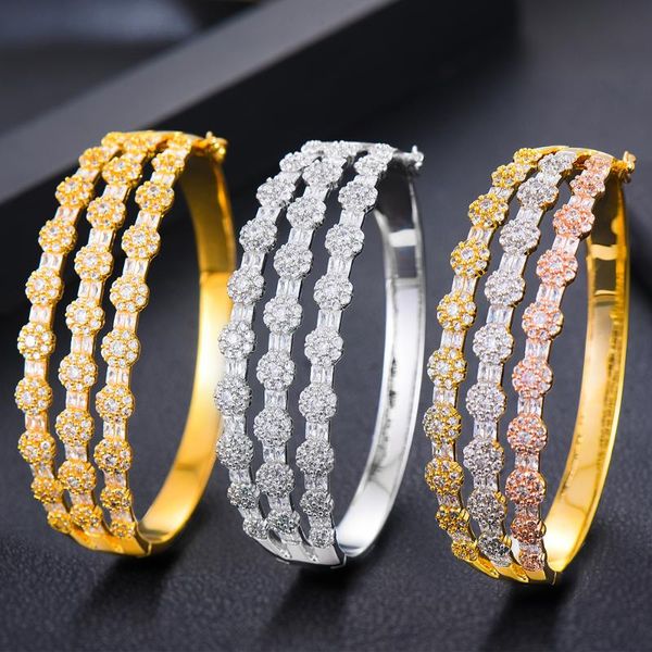 

bangle godki 2021 trendy luxury stackable cuff stars for women wedding cubic zircon crystal cz dubai bracelet party jewelry, Black