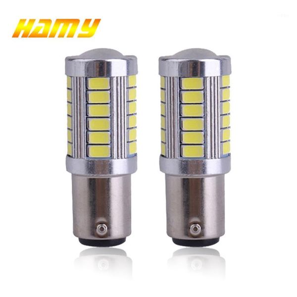 

2x car p21w 1156 ba15s 1157 bay15d led trun signal light 12v super bright auto parking reverse brake fog drl lamp white 33smd1