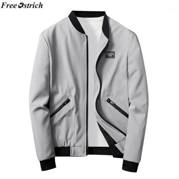 

ostrich men's casual fashion pure color zipper pocket outdoor sport jacket coat,windproof jacket1, Black;brown