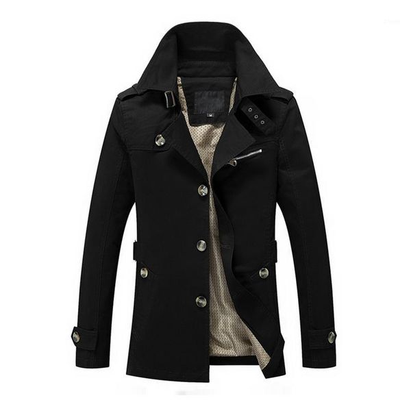 

new arrival men's autumn and spring cotton twilled trench coats turn down collar slim casual jackets1, Tan;black