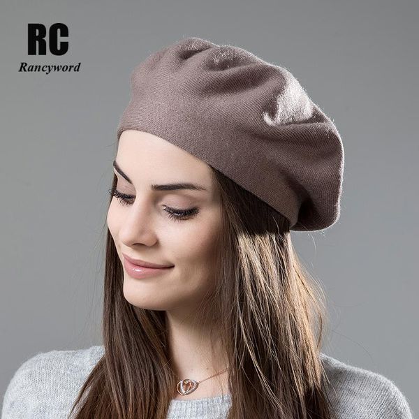 

berets [rancyword] women winter hat cashmere wool for girls casual knitted warm hats beanie rc2045, Blue;gray