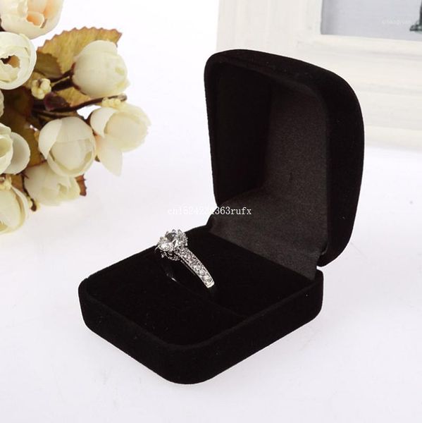 

100pcs ear ring storage holder cases plush velvet engagement wedding ring gift jewelry box1