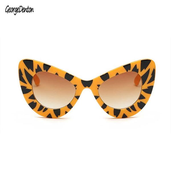 

sunglasses retro cat eye women vintage butterfly leopard big frames colorful sun glasses fashion gradient lens eyewear uv400, White;black