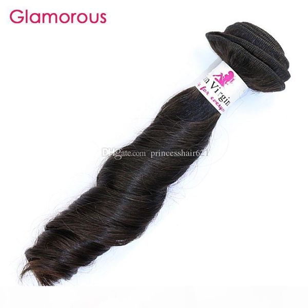 

glamorous unprocessed virgin brazilian hair natural color funmi wave wavy human hair 1 bundle peruvian indian malaysian hiar extensions 100g, Black