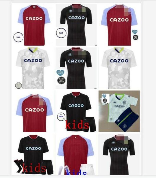 

aston villa soccer jersey 20 21 wesley grealish kodja el ghazi chester mcginn targett chandal futbol 2020 2021 football shirts men kids kit, Black;yellow