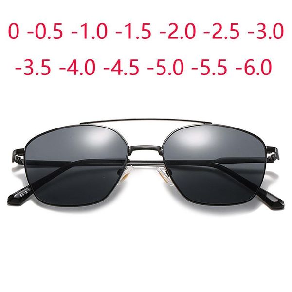 

sunglasses myopia glasses for nearsighted men women alloy frame uv400 optional prescription spectacles 0 -0.5 to -6.0, White;black