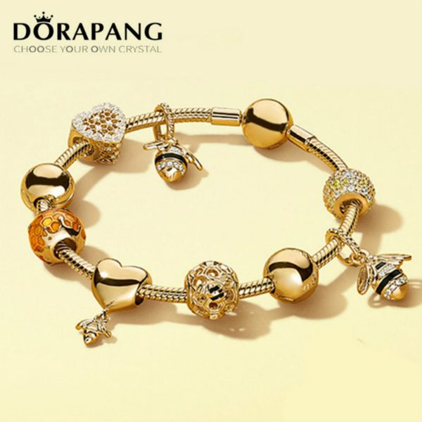 

2021 new 100% 925 sterling silver brand new bracelet set vibrant bee & love hive bracelet set personality bracelet set as gifts, Black