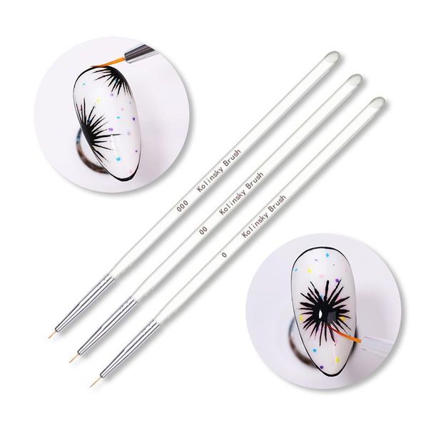 

3pcs/set nail art line painting brushes gel polish acrylic pen flower drawing brush superfine nail art manicuring t jlltek