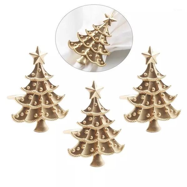 

4 / pcs sub gold christmas tree napkin ring restaurant l table decoration napkin ring wedding buckle dinner wedding1