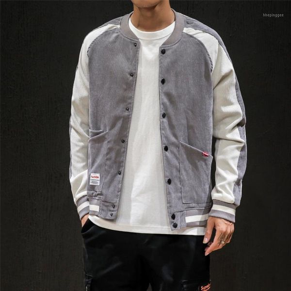 

men's jackets jacket men 2021 men's autumn coat corduroy baseball sportswear stand collar brand clothing m-5xl1, Black;brown