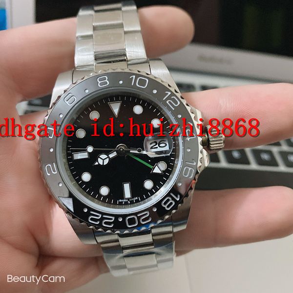 

master gmt fashion ceramic bezel luxury new mens mechanical ss 2813 automatic movement watch sports men designer watches wristwatches, Slivery;brown