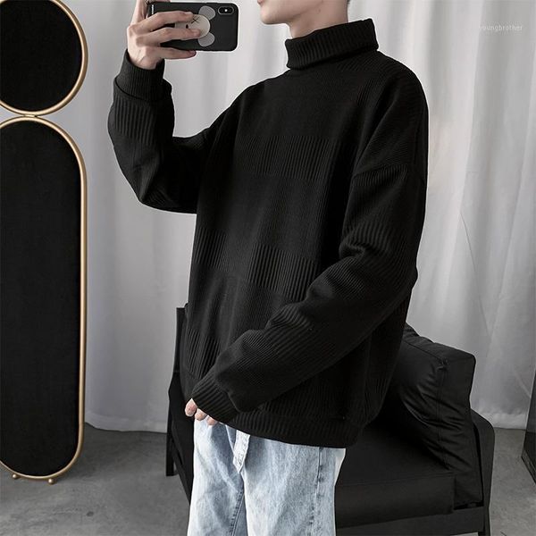 

men's sweaters loose men turtleneck sweater pullove thicken black knit casual wool maglioni uomo inverno clothing bd50ts1, White;black