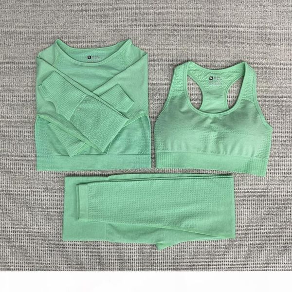 

qualityseamless women yoga set fitness sports suits gym clothes long sleeve crop shirts high waist running leggings workout pants
