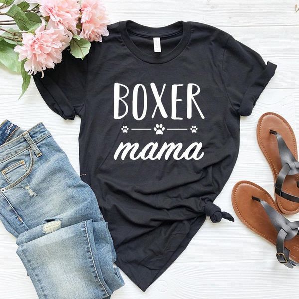 

boxer mama women tshirt cotton casual funny t shirt lady yong girl tee 5 colors drop ship s-622, White