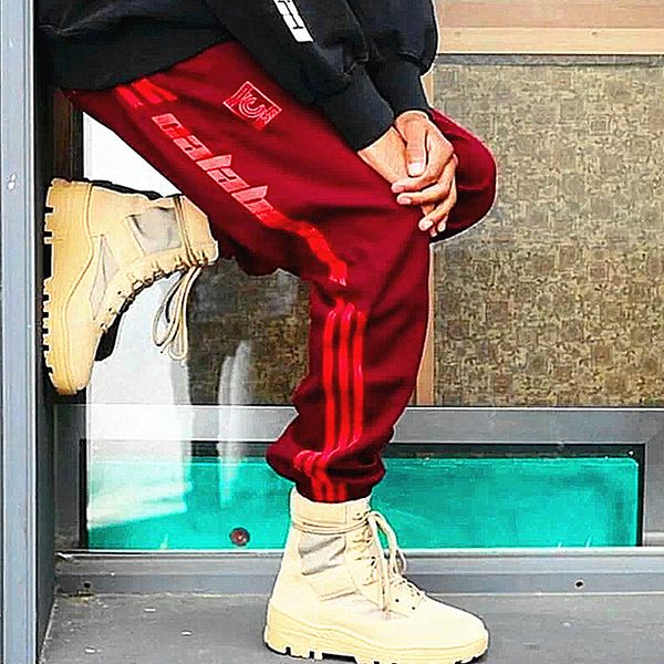 

chaopai wu yifan kan ye's same three bar legged sports casual pants for men and women couples