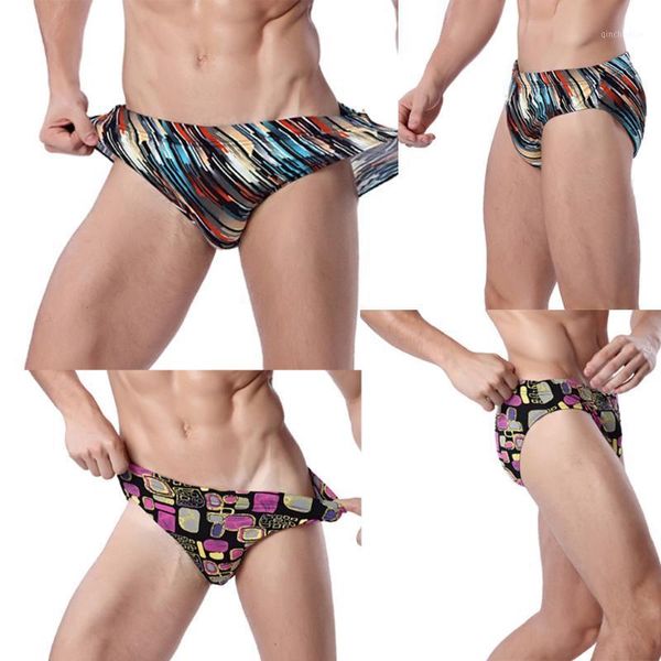 

swimming pants men swimming trunks swim briefs quick dry beach print running underwear boxer shorts swim 20201