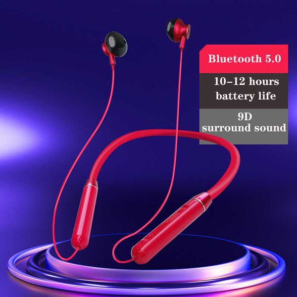 

long disco wireless bluetooth earphone handsneckband magnetic headset stereo sport music for all smart phone