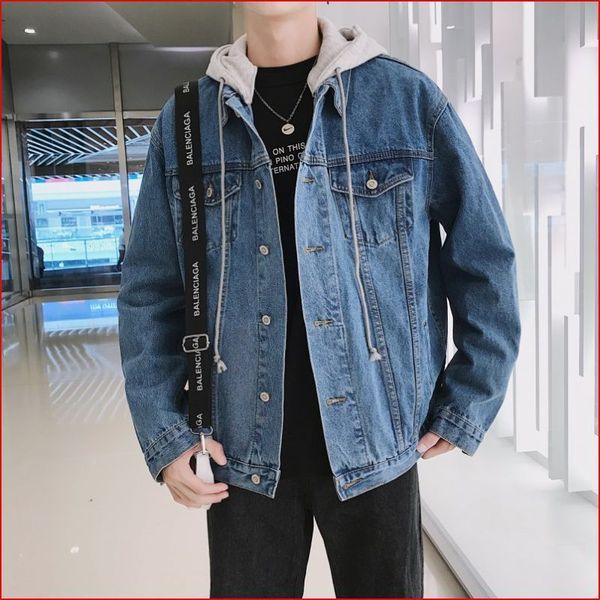 

hip hop loose jacket men's korean fashion versatile student handsome denim clothing spring and autumn, Black;brown
