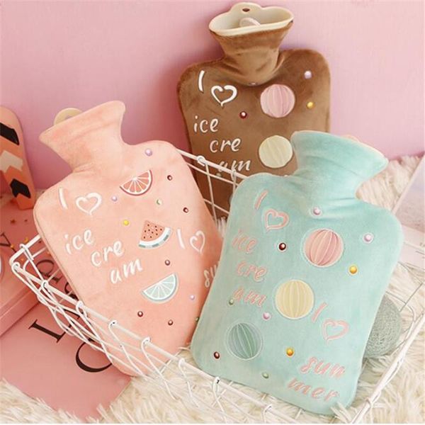 

1000ml cute fruit plush warm water bottle mini water bottles portable hand warmer girls pocket hand feet water bags jllqct