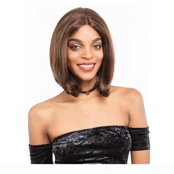 

150 density ombre brown color straight brazilian human hair lace front wigs with baby hair human hair wigs, Black;brown