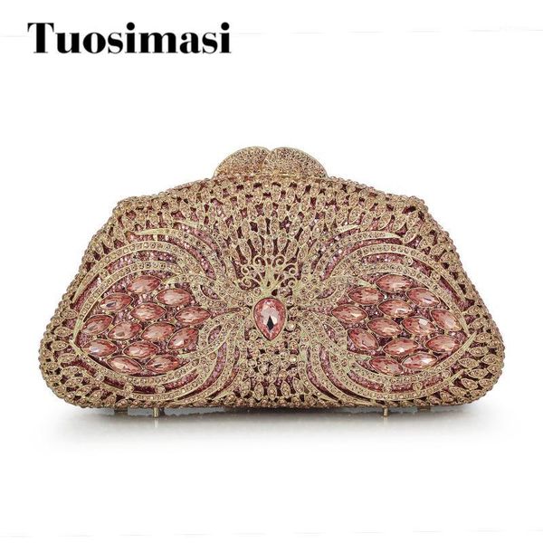

pink rhinestone clutch bag luxury crystal clutch evening bag diamond banquet wedding pochette party purse(88213-pp)1