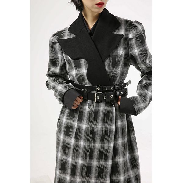 

декоративные платье alinnv дизайн черный pu кожа женщин с пальто свитера рубашки пояса, Black;brown