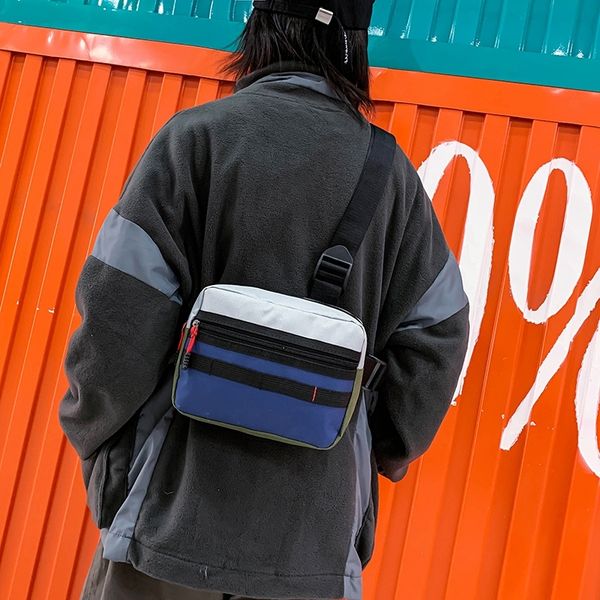 

tri-strap chest bags for men women fashion patchwork streetwear chest rig pack trendy small hiphop men travel chest bag 2020 new c1026