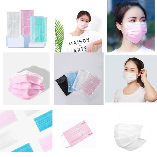 

mask 3 ply in stock bfe pink 95% protective facemask anti dust comfortable fit approved