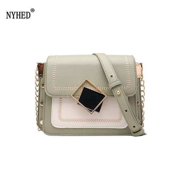 

nyhed lock flap handbags for women new fashion chains shoulder bag rivet purse