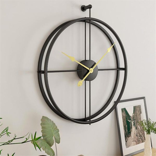 

wrought lron wall clock home decoration office living room large wall clocks mounted mute watch european modern hanging watches