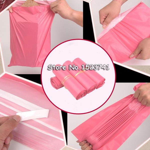 

100pcs/lot 17*30cm(6.7x11.8inch) 14cmm pink envelopes poly mailer by mail plastic mailing bags envelope hight quality1