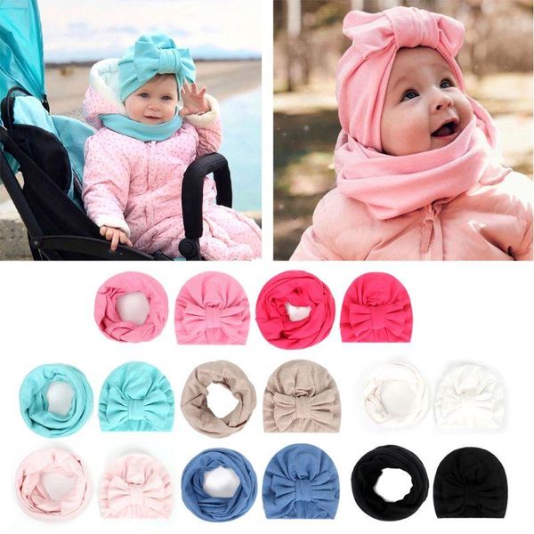 

winter baby hat set boy girl neck scarf spring warm neckerchief kids beanies cap new, Yellow