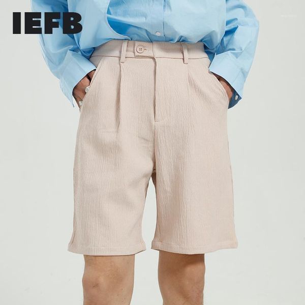 

iefb men's wear 2021 spring summer new korean loose simple personality trend solid color casual shorts knee length pants 9y57021, White;black