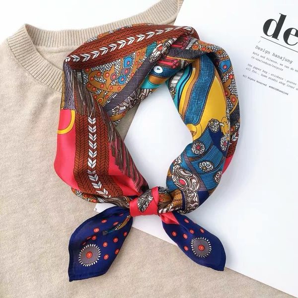 

beautiful 100% mulberry silk small square 53cm high-grade scarf for women fashion versatile scarf for spring summer autumn and winter, Blue;gray
