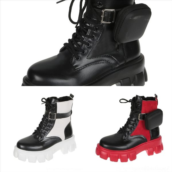 

8t6a rois winter demin new combat walletdetachable style nylon pouch clear boot leather, Black