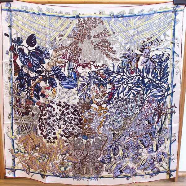 

scarves forest fairy print muilt-use silk scarf square fashion neck wear accessory clothing scarfs drop fj147, Blue;gray