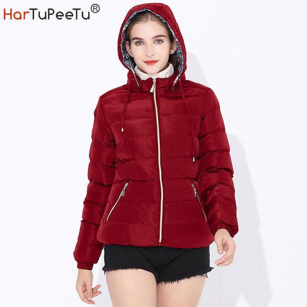 

2020 warm winter cotton padded jacket women thick slim fit zipper detachable hooded coat 3 colours choosed snow overcoat1, Black