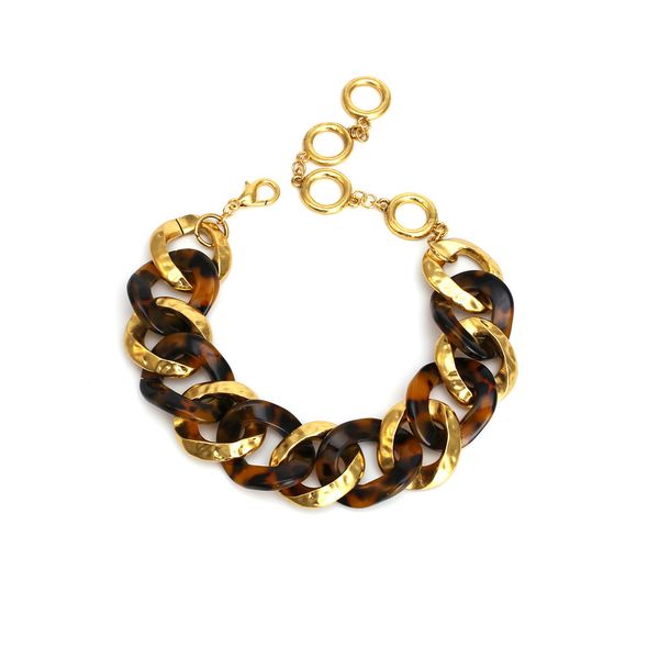 

za exaggerated gold chains for men alloy neck chain women's resin acrylic necklace accessories, Silver