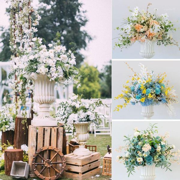 

new road lead simulation flower ball wedding supplies wedding scene layout silk flower t stage roman column decoration1