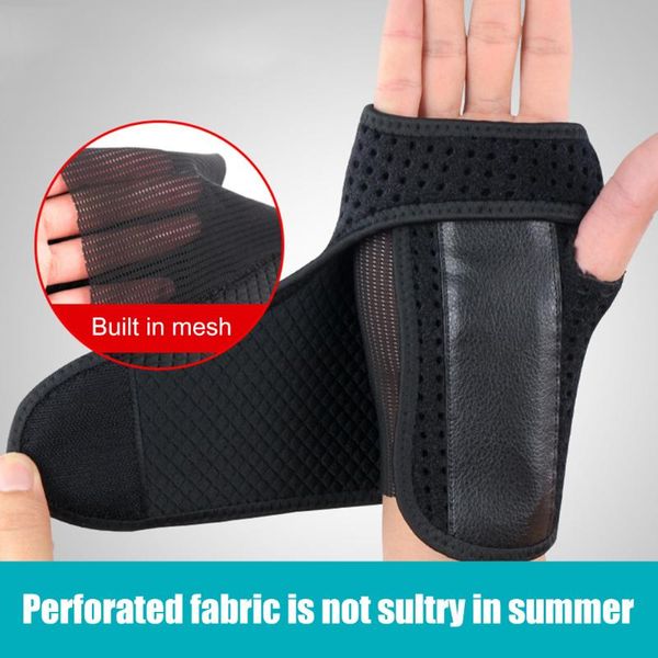 

wrist support brace carpal tunnel hand splint fractures sports pain relief wrap wristbands left /right, Black;red