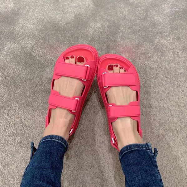 

sandals women summer beach shoes peep toe lazy wear gladiator flats 2021 ladies trendy femmes sandales1, Black