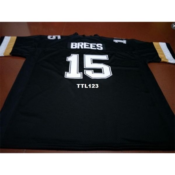 

purdue boilermakers drew brees 15 college college jersey -black size 48,50,52,54,56 s-4xlor custom any name or number jersey