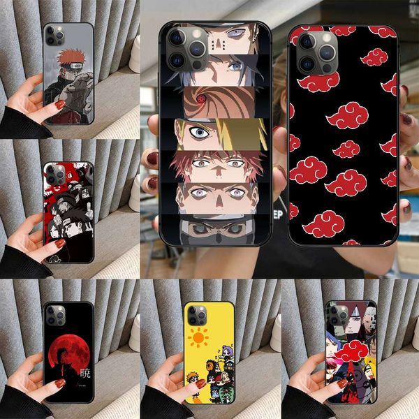 

naruto akatsuki case vip 5 5s 6 6s plus 7 8 11 12 mini xr xs pro se 2020 largt black first fashion etui