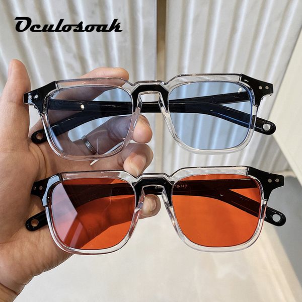 

new fashion square net red personality transparent color polygon sunglasses simple line female glasses women