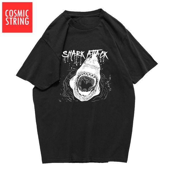 

cosmic string shark print men t shirt casual cool summer loose mens tshirt cool o-neck t-shirt tee shirts sport hooded sweatshirt hoodie