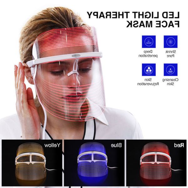 

light led therapy 3 face mask colors pn instrument anti-aging anti acne wrinkle removal skin rejuvenationbeatuyspa treatment